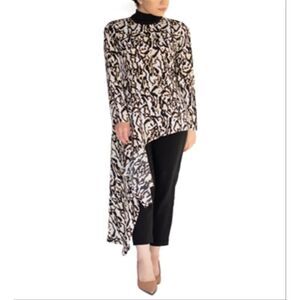 Verona Collection Women's Valeria Modest Asymmetrical Top Brown Size S